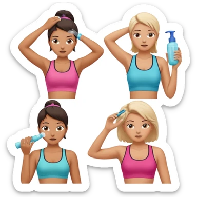 Faça ela fazendo academia, dormindo, finalizando o cabelo,se maquiando fazendo skin Care e tomando banho Premium  sticker