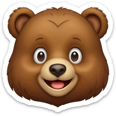bear animal happy face sticker