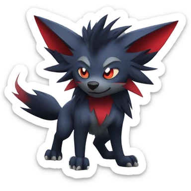 Cool Edgy Zorua-Zoroark-Mightyena full body sticker