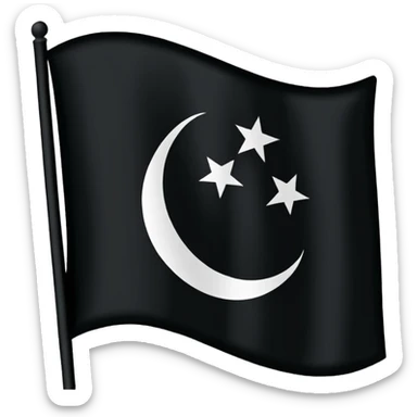 Lailaha illallah muhammadur rasool allah in arabic in black flag sticker