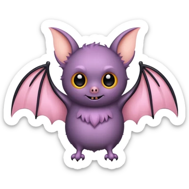 Halloween bat with soft pink wings sticker