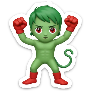 W or L has the appearance of two letters that are combined together, or next to each other. An eye is plastered on each letter, and are attached to legs. The W is green, while the L is red. W’s hand is curled tightly into a fist, and L’s hand is posed in an “L” shape. sticker