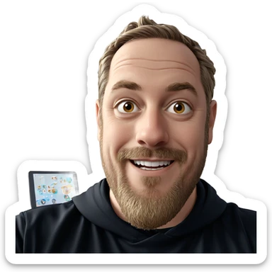 smiling boy with beard portrait sticker