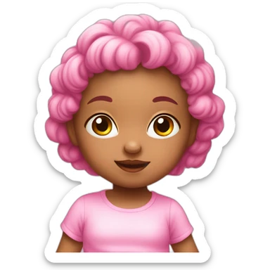 funny cute baby girl in pink sticker
