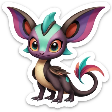 Shiny Cute Realistic Exotic Colorful Meloetta-Noivern-Stitch-Toothless-Fakémon-creature-hybrid sticker