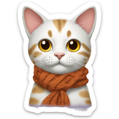 Cat with scarf sticker