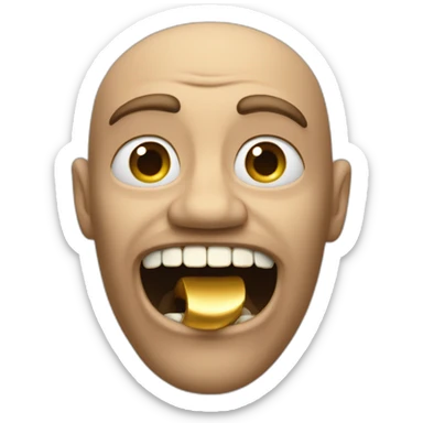 A cólon rednek with a gold tooth sticker