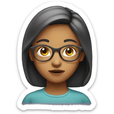 smart girl thinking sticker