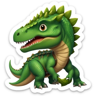 Dinosaur in harness, portrait sticker