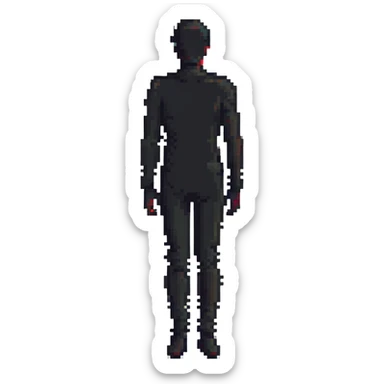 pixel art male silhouette, minimalist human shape sticker
