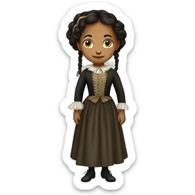 
young girl in 19th century costume sticker