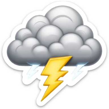 A thick thundercloud flashing with bright lightning sticker