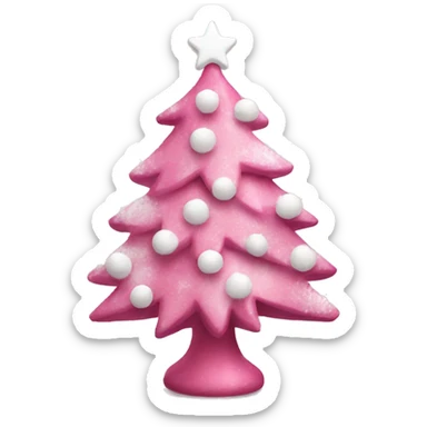 Pink Christmas tree with white decoration  sticker