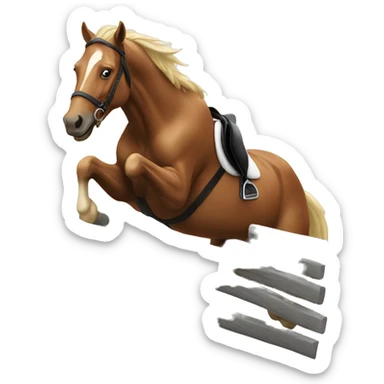 Horse jumping over a fence sticker