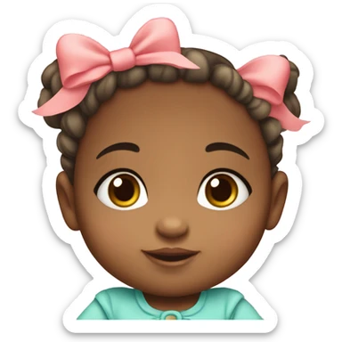 baby girl with bow  sticker
