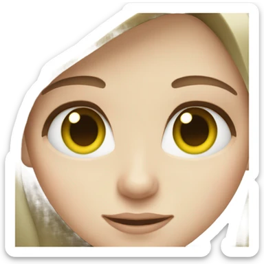 green eyes pale skin brown hair middle part sticker