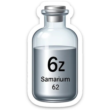 samarium rare earth mineral, silvery metal, chemical element Sm, atomic number 62 sticker