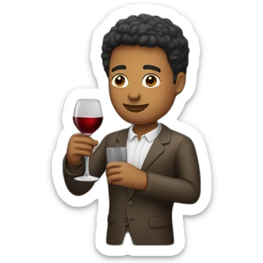 Wendell carvalho drinking a wine sticker
