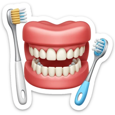 Denture teeth brush sticker