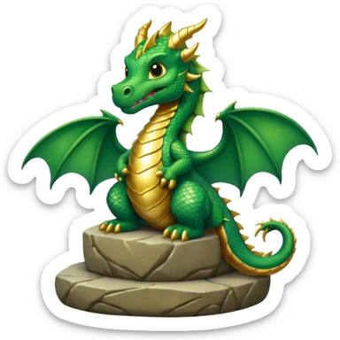A cute dragon sitting on a throne sticker
