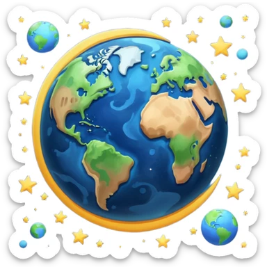 earth and the moon add stars make it less reallistic sticker