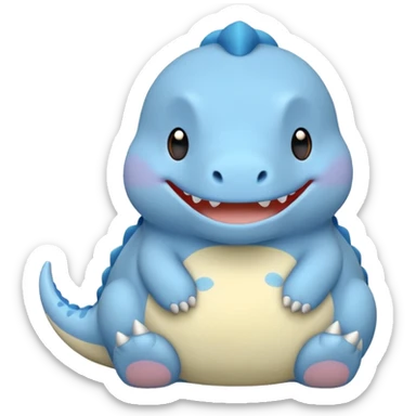 baby blue dinosaur cartoon squishmallow sticker