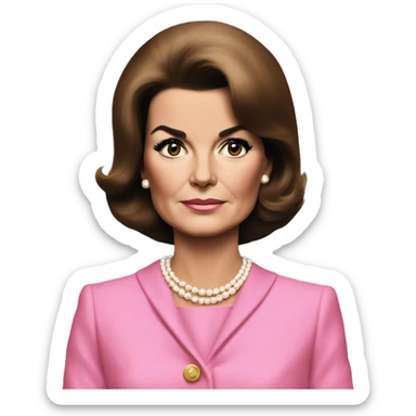Jackie Kennedy day of assasination in pink suit sticker