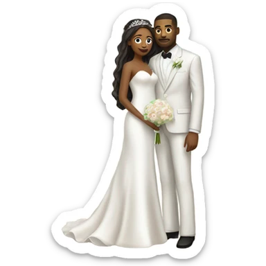 Bride and groom on beach sticker