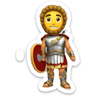 Roman gladiator with one tennis racket in right hand in colosseum sticker
