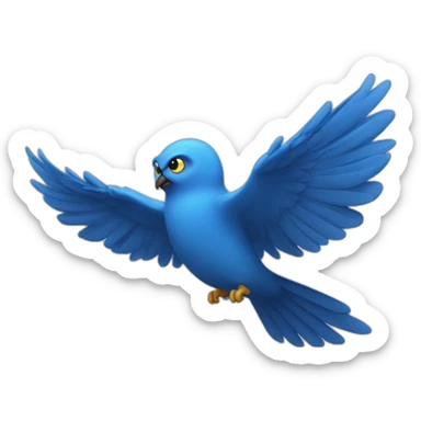 Chat bleu avec des ailes sticker