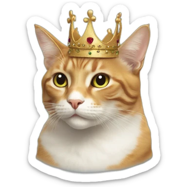 cat wearing a crown sticker