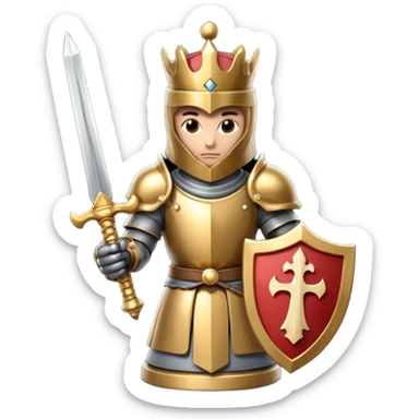 Chess piece representing a holy knight with guts sword sticker