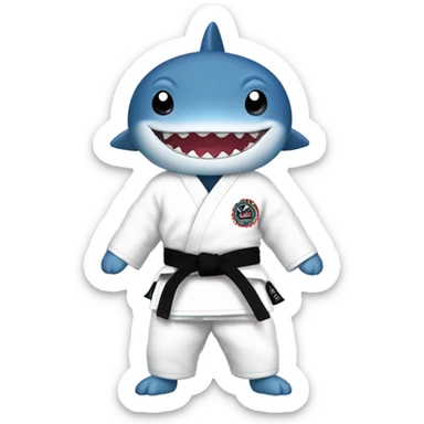 Small shark in Jiu Jitsu Gi  sticker