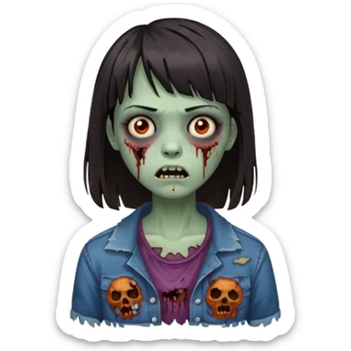 Zombie girl de franja  sticker