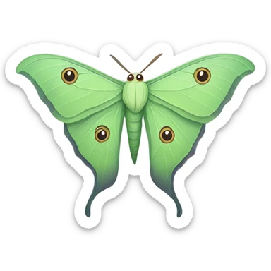 Luna moth sticker