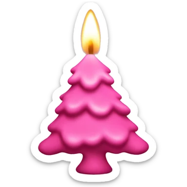 Pink Christmas tree candle sticker
