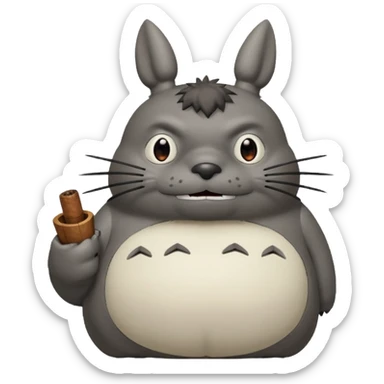 totoro smoking a cigar sticker