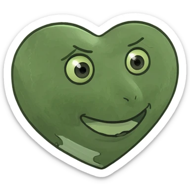 military green heart  sticker