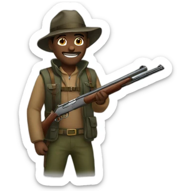 Hunter with a shotgun sticker