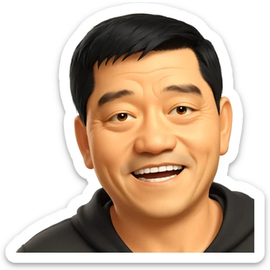 smiling boy with black hair sticker