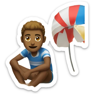 Descansando en la playa sticker