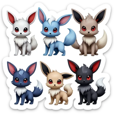 Cool Cute Kawaii Eevee-Absol-Zorua-Umbreon-Pokemon Full Body  sticker