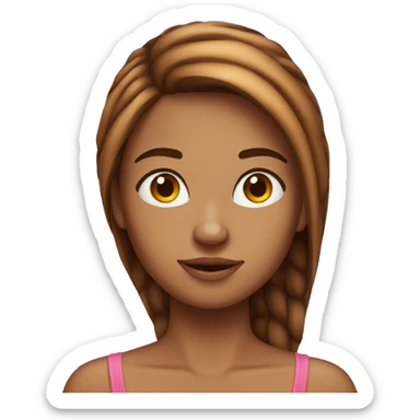 Tanned girl, long eyelashes, ginger straight hair  sticker