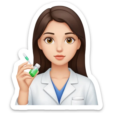 Beautiful fit brunette girltaking medicine  sticker