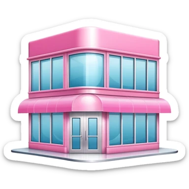 partly pink stylish beauty salon building sticker