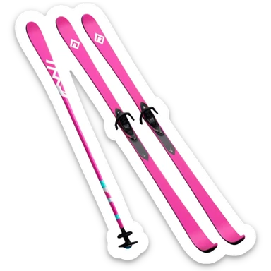 Pink skis from the brand Fischer sticker