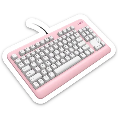 Pastel pink and white gaming computer keyboard sticker