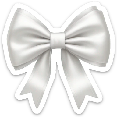 white satin bow sticker