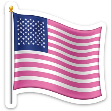 Drapeau Americain rose 100% sauf les etoile et les Bandes sticker