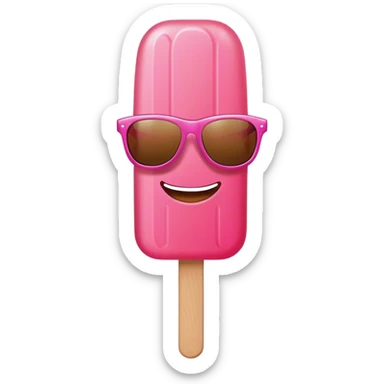 Paleta de hielo rosa con lentes de sol  sticker